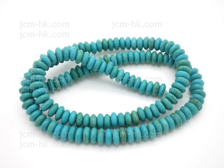 6mm Green Turquoise Rondelle Beads 15.5" stabilized [tg32]