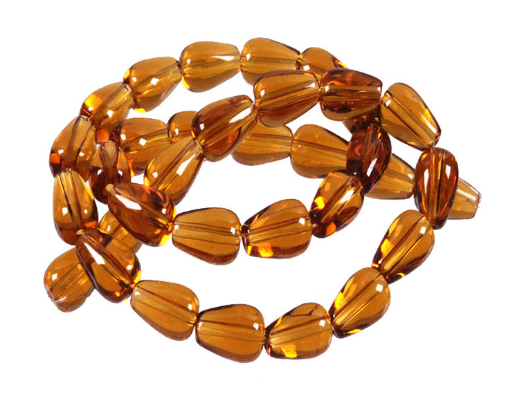 8x12mm Citrine Tear Drop Beads 15.5" synthetic [u88a7]