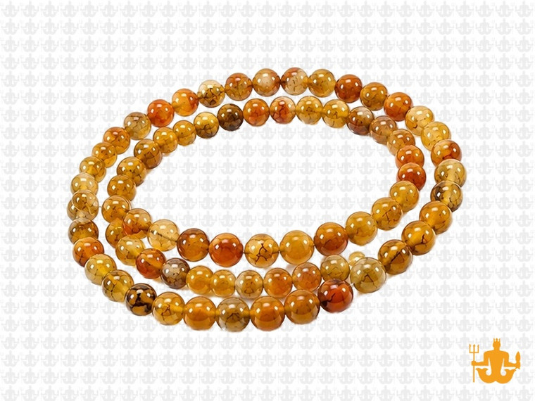4mm Yellow Fire Agate Round Beads 15.5" natural [4f17y]