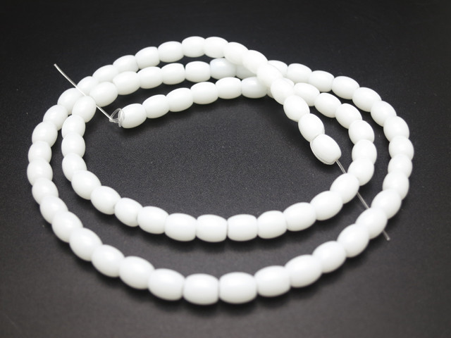 4x6mm White Obsidian Rice Beads 15.5" [u72b98]