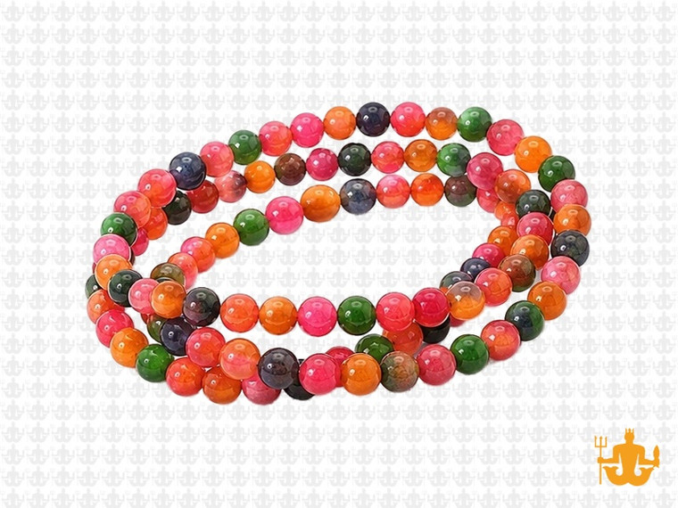 4mm Mix Agate Round Beads 15.5" dyed [4r67]