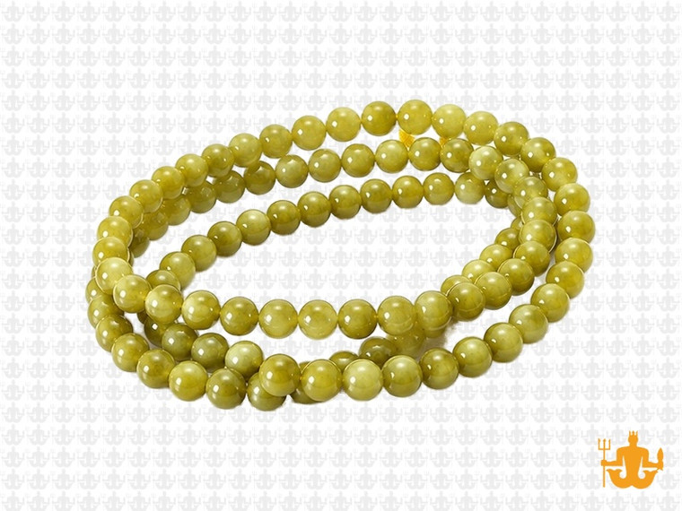 4mm Lemon Agate Round Beads 15.5" dyed [4b82]