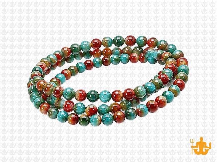 4mm Rainbow Agate Round Beads 15.5" dyed [4f19]