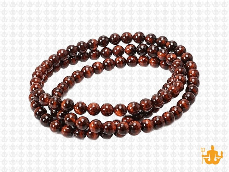 4mm Red Tiger Eye Round Beads 15.5" heated [4g3r]