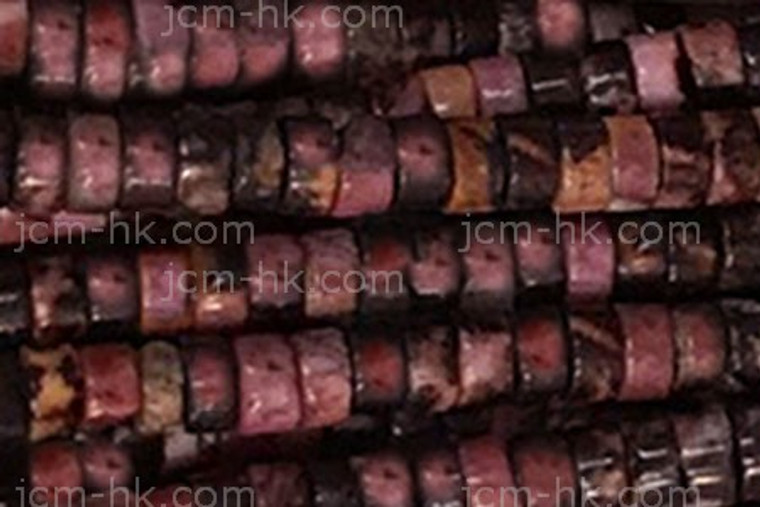 6mm Rhodonite with Matrix Heishi Beads 15.5" natural [h4r14-6]