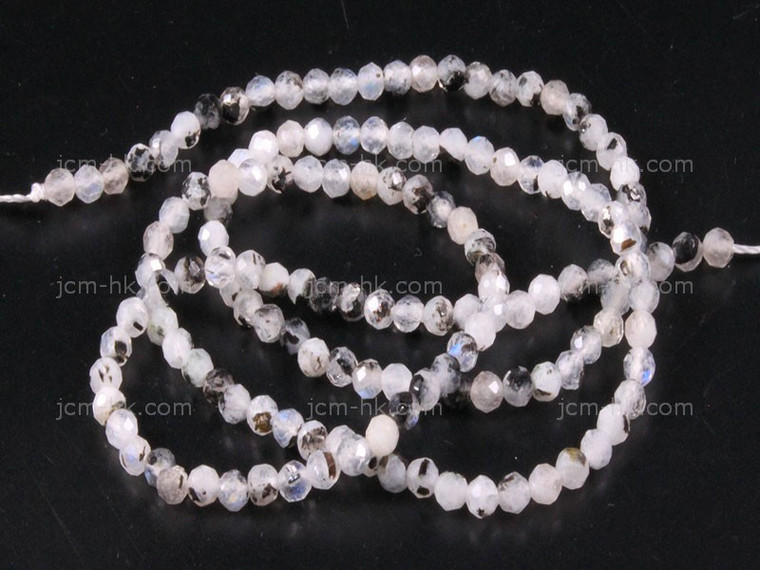 2mm Black Lolite Faceted Round Beads 15.5" dyed [h5a45-2]