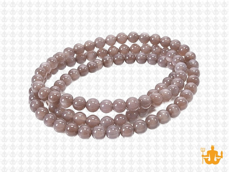 4mm Gray Agate Round Beads 15.5" natural [4r64]
