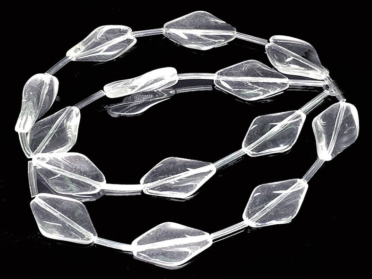 10x15mm Crystal Diamond Wave Beads 15.5" synthetic [u32a5]