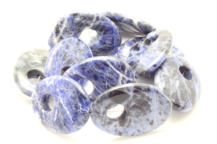 40mm Country Agate Diamond Donut Beads 15.5" 5pcs. [wa301a]