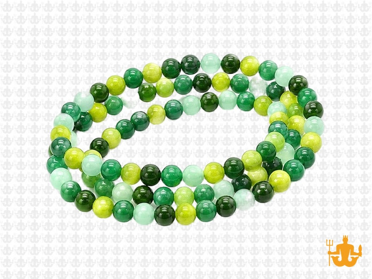 4mm Mix Green Jade Round Beads 15.5" dyed [4x18]