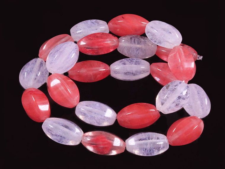 10x15mm Quartz Oval Rope Beads 15.5" synthetic [wa409]