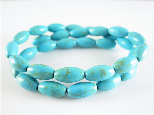 4x6mm Blue Magnesite Rice Beads 15.5" [t521b]