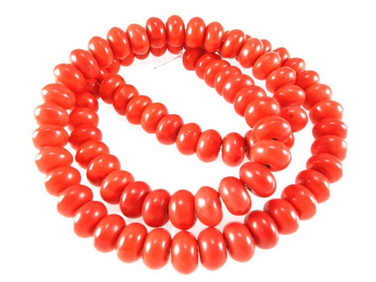 8mm Orange Magnesite Rondelle Beads 15.5" [t533h]