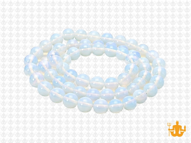 6mm Moonstone Opalite Round Beads 15.5" synthetic [6a43]