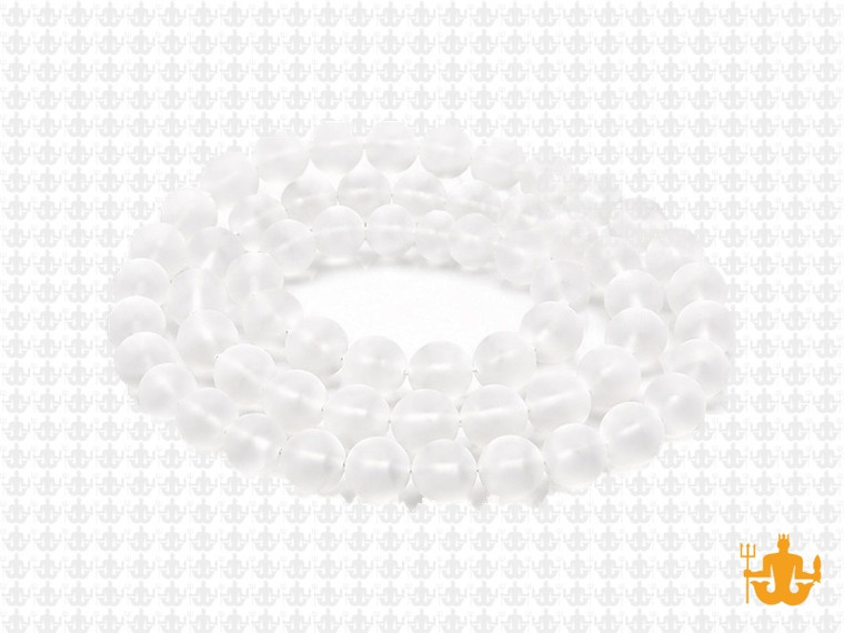 6mm Matte Crystal Round Beads 15.5" synthetic [6a5m]