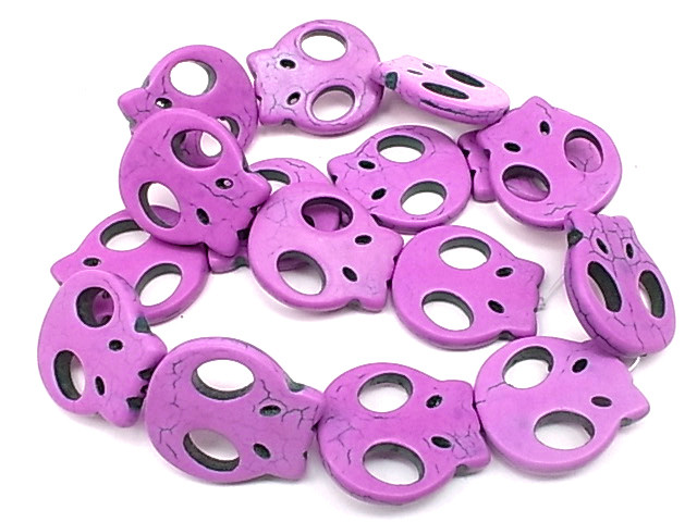 20x22mm Pink Magnesite Skull Beads 15.5" [t353f]
