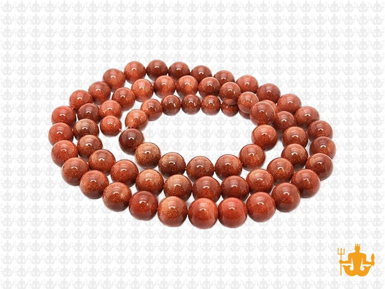 6mm Goldstone Round Beads 15.5" synthetic [6b96]
