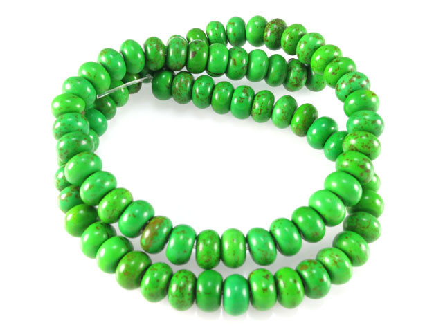 12mm Green Magnesite Rondelle Beads 15.5" [t405g]