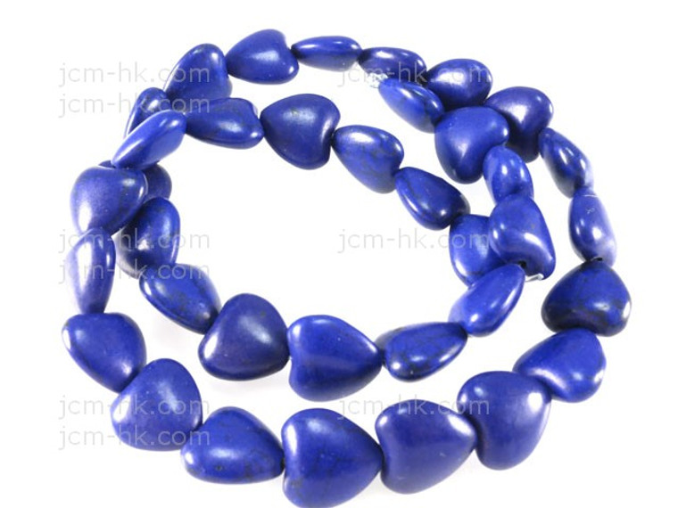 20mm Lapis Magnesite Heart Beads 15.5" [t442l]