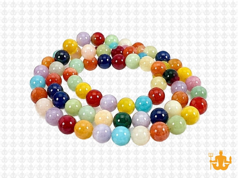 6mm Mix Gemstone Round Beads 15.5" dyed [6b5x]