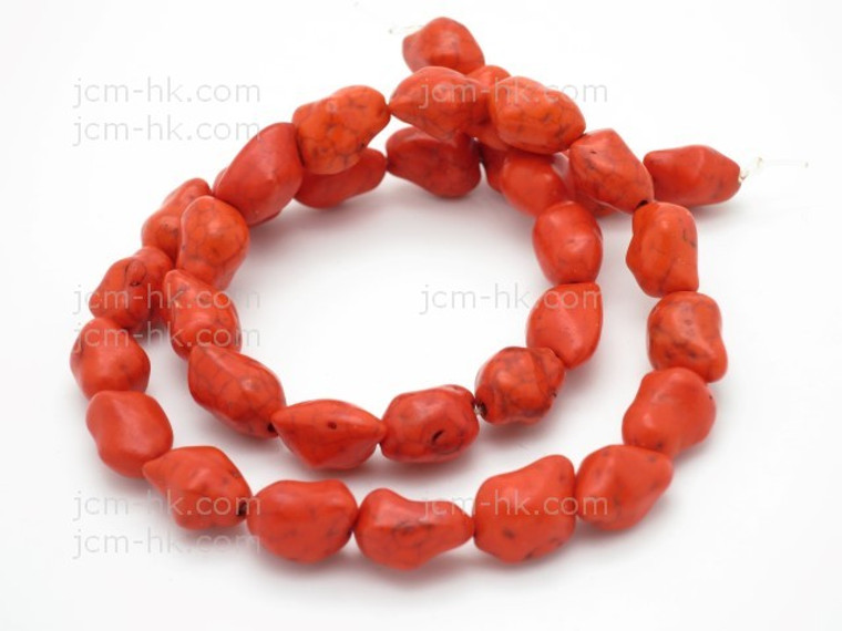 8x12mm Orange Magnesite Nugget Beads 15.5" [t482h]