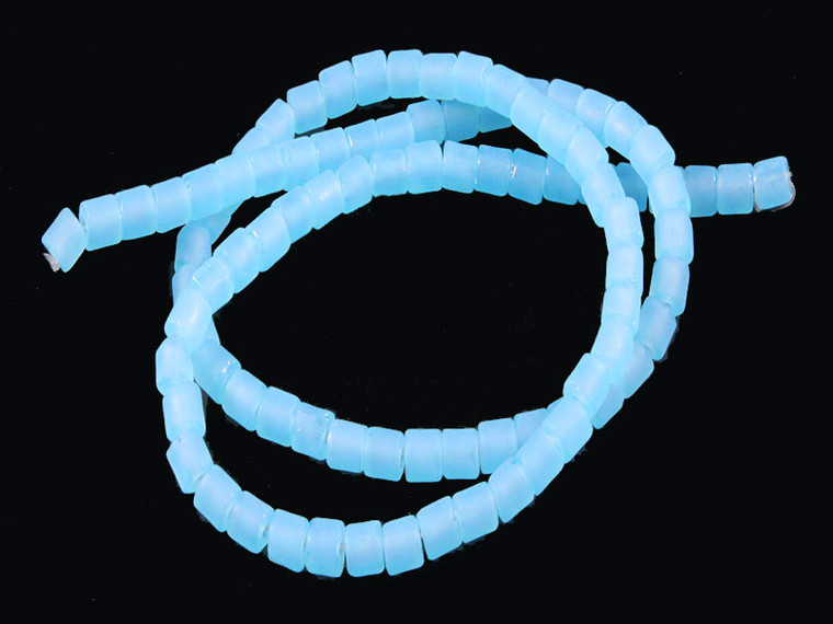 4x4mm Matte Chalcedony Tube Beads 15.5" synthetic [u77a65m]