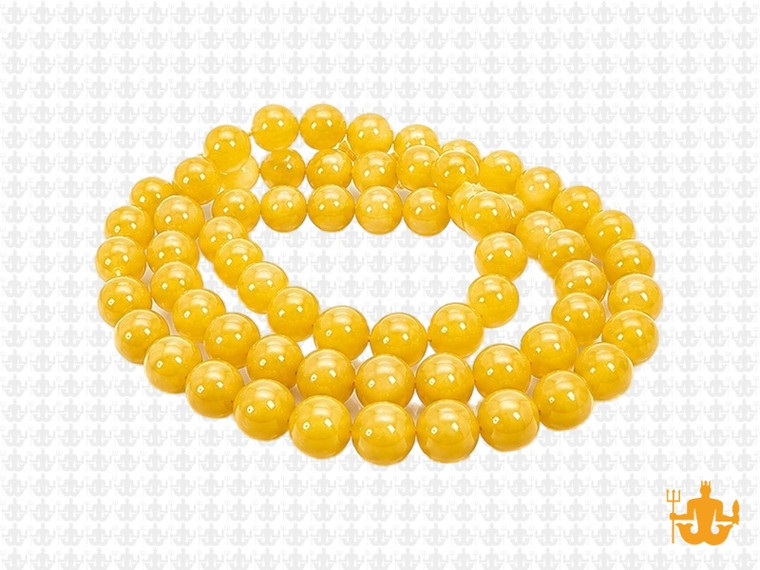 6mm Yellow Chalcedony Round Beads 15.5" dyed [6b92]