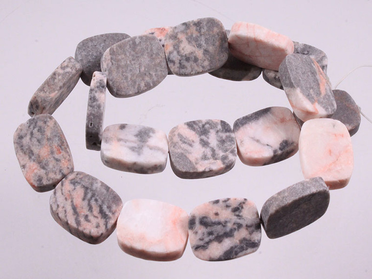 15x20mm Matte Rhodonite Rectangle Beads 15.5" natural [wa161m]