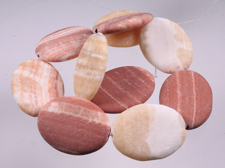 30x40mm Matte Red Malachite Oval Beads 15.5" natural [wa294m]