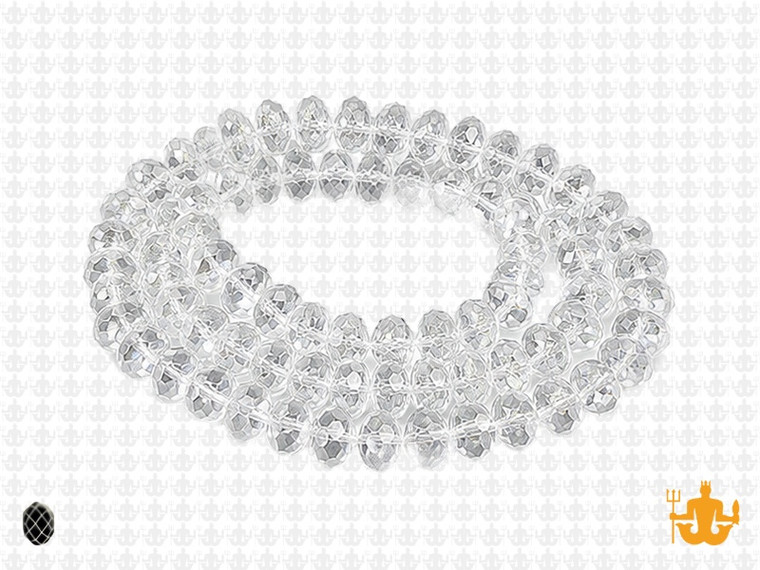 6x4mm Glass Faceted Rondelle Beads 15.5" [uc2a1]