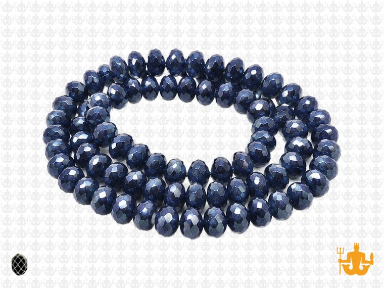 6x4mm Metallic Gray Glass Faceted Rondelle about 15.5" [uc2a15]