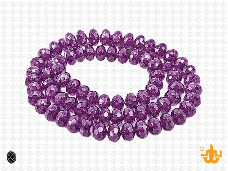 6x4mm Amethyst Glass Faceted Rondelle about 15.5" [uc2a20]