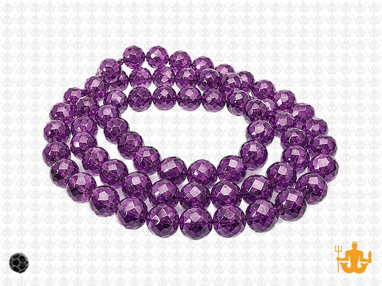 4mm Amethyst Glass Faceted Round About 100 Bead 15" [uc6a20]