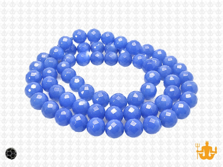 4mm Blue Opal Quartz Round Faceted Beads 15.5" synthetic [uc6b4]