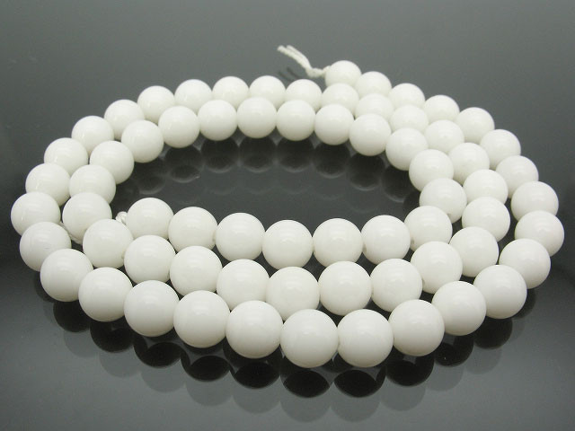 5.3-5.8mm White Coral Round Beads 15.5" natural [6d37]