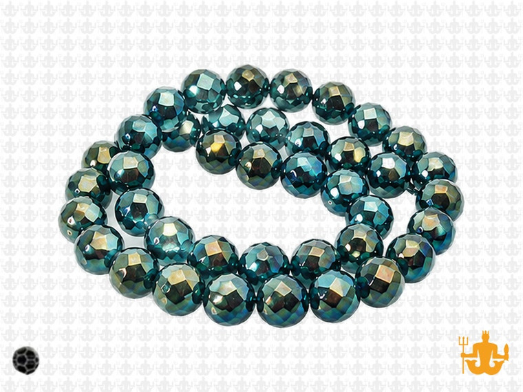4x6mm Metallic Green Glass Faceted Rice about 15.5" [uc11b20]
