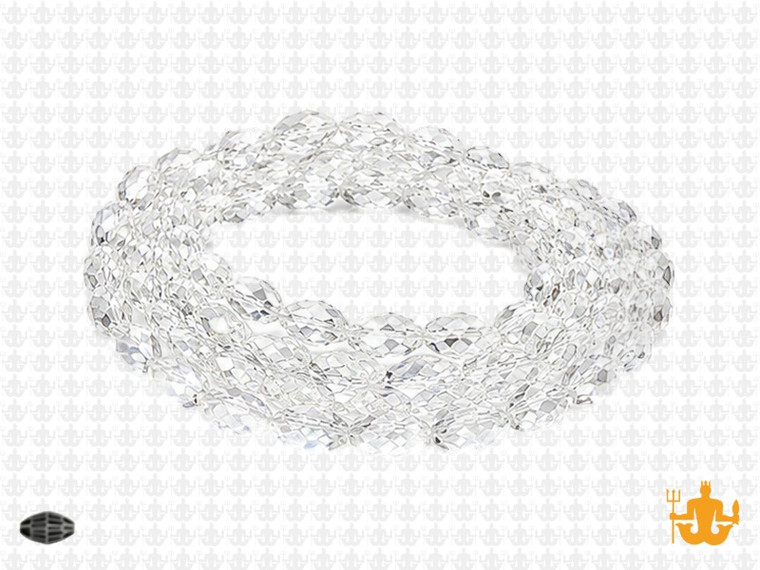 6x8mm Glass Faceted Rice Beads 15.5" [uc12a1]