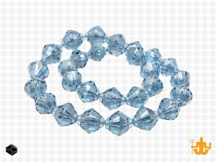8mm Midnight Blue Glass Faceted Bicone About 40 Bead 12" [uc23a22]