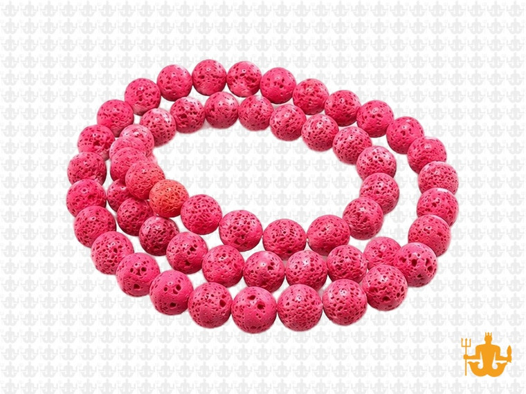 6mm Volcano Pink Lava Round Beads 15.5" dyed [6kf]