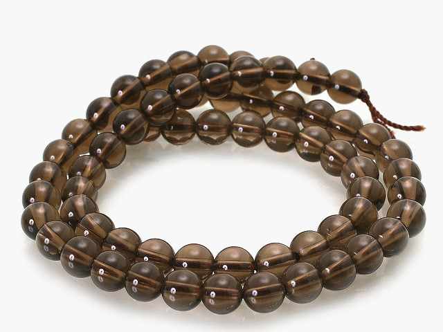 6mm Smoky Crystal Round Beads 15.5" natural [6r4]