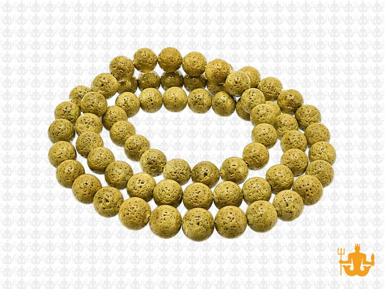 6mm Volcano Yellow Lava Round Beads 15.5" dyed [6ky]