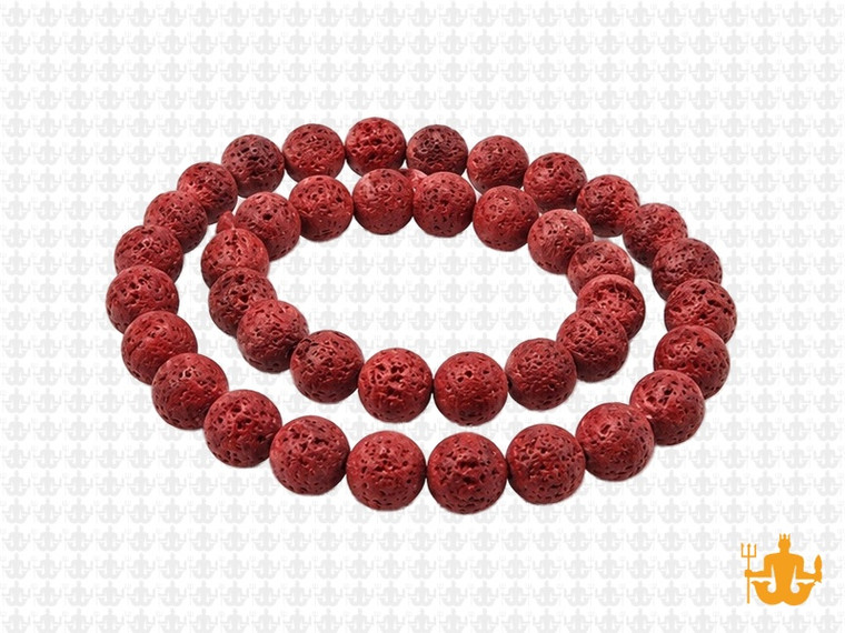 6mm Volcano Red Lava Round Beads 15.5" dyed [6kr]