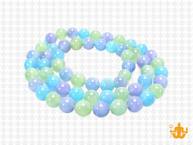 6mm Chrysprase, Aqua Quartz & Chalcedony Round Beads 15.5" synthetic [6x32]