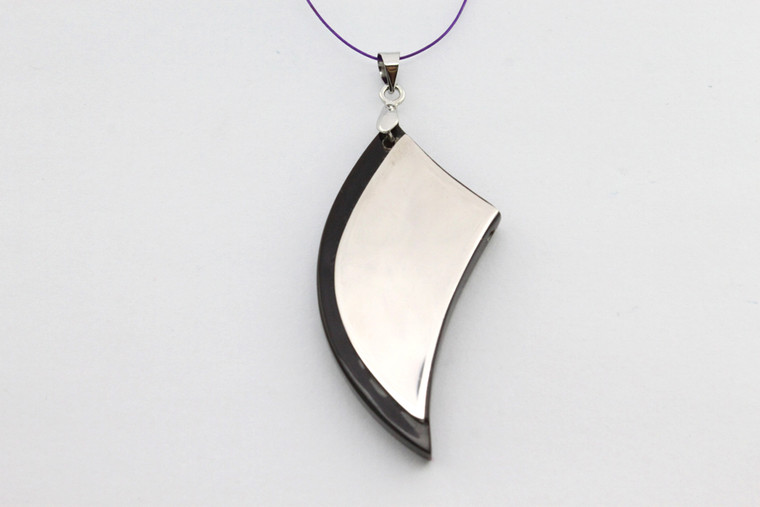 25x45mm Buffalo Horn Designer Bead Pendant with 925 Silver Setting [z5777]