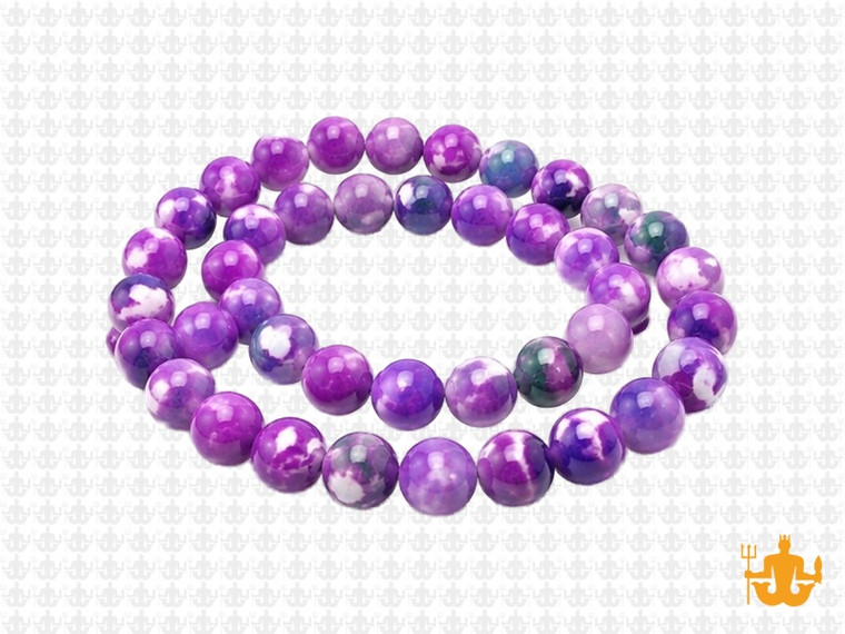 6mm Purple Dot Agate Beads 15.5" dyed [6g5p]