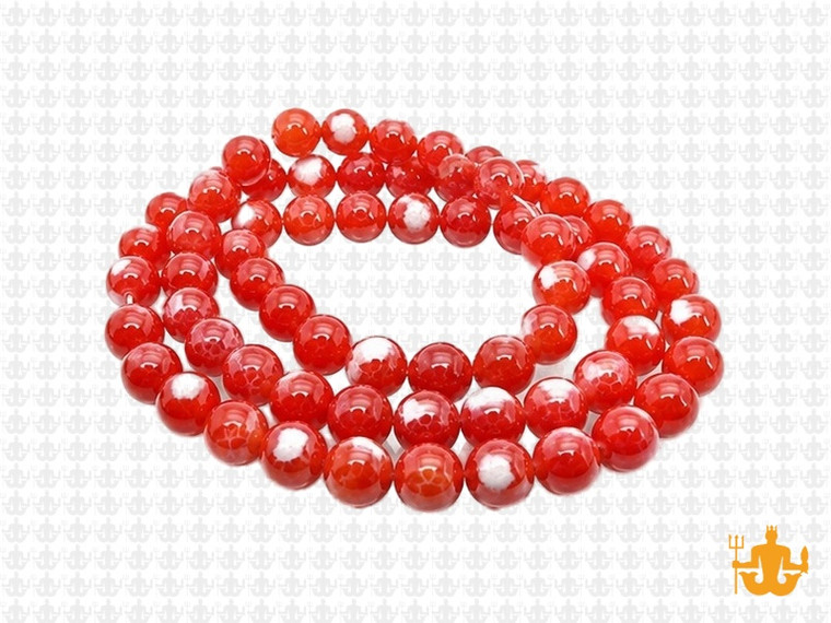 6mm Red Dot Agate Beads 15.5" dyed [6g5r]