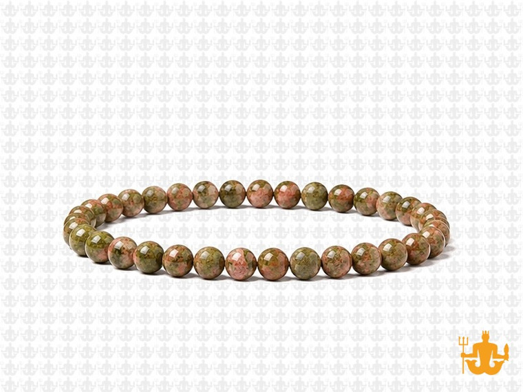 4mm Unakite Elastic Bracelet 7.5" natural [b1b21]