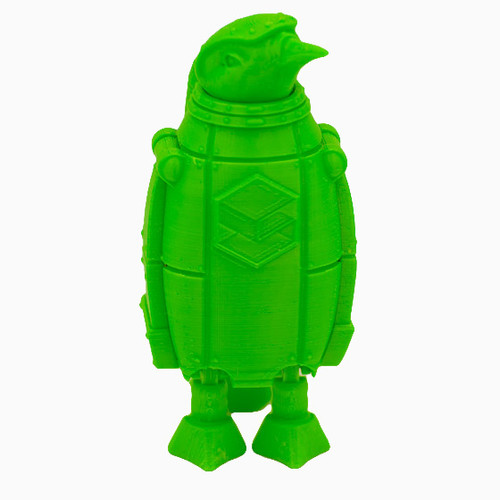 SnoLabs Penguin printed in Parakeet Green PLA+.