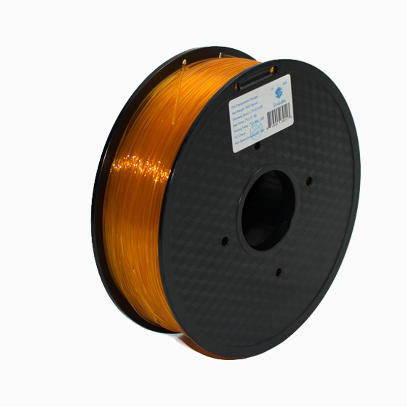 A 1KG spool of SnoLabs Transparent Orange PLA (1.75mm)