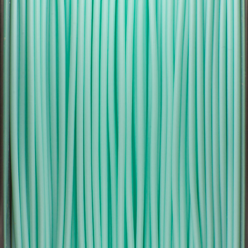 A close up of our mint green filaments.